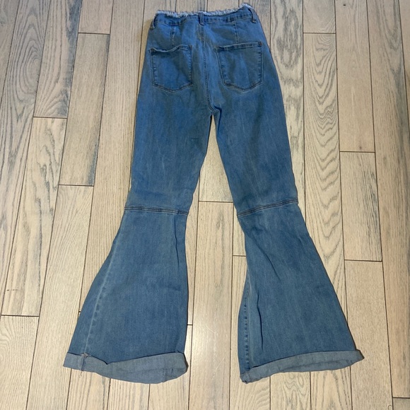 Distressed at the waist flare jeans - Picture 2 of 4